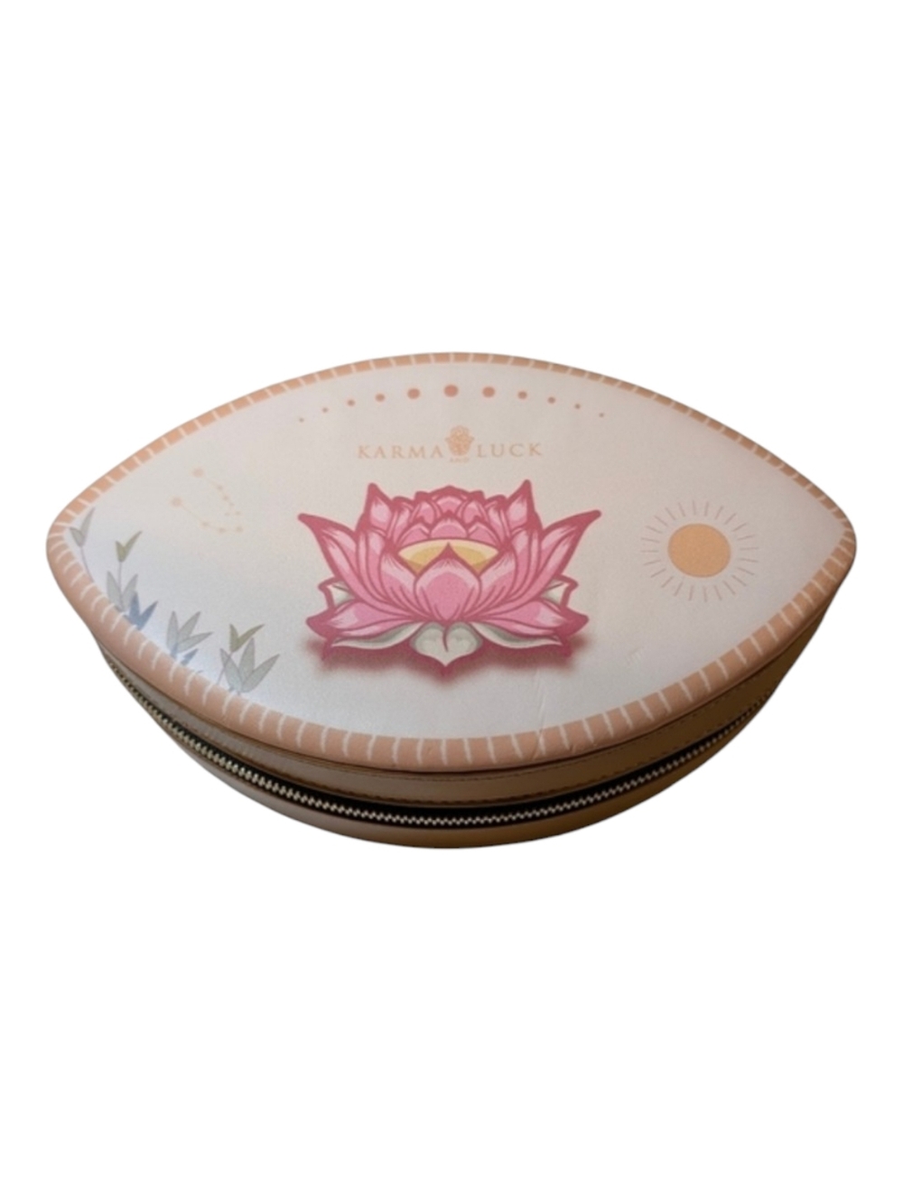 Karma And Luck Pink Lotus Travel Jewelry Case